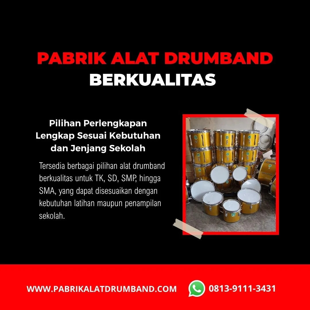 Alat drumband berkualitas untuk sekolah TK SD SMP dan SMA