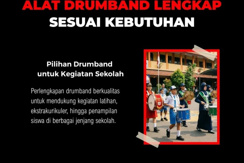 Alat drumband lengkap untuk kebutuhan sekolah TK SD SMP dan SMA