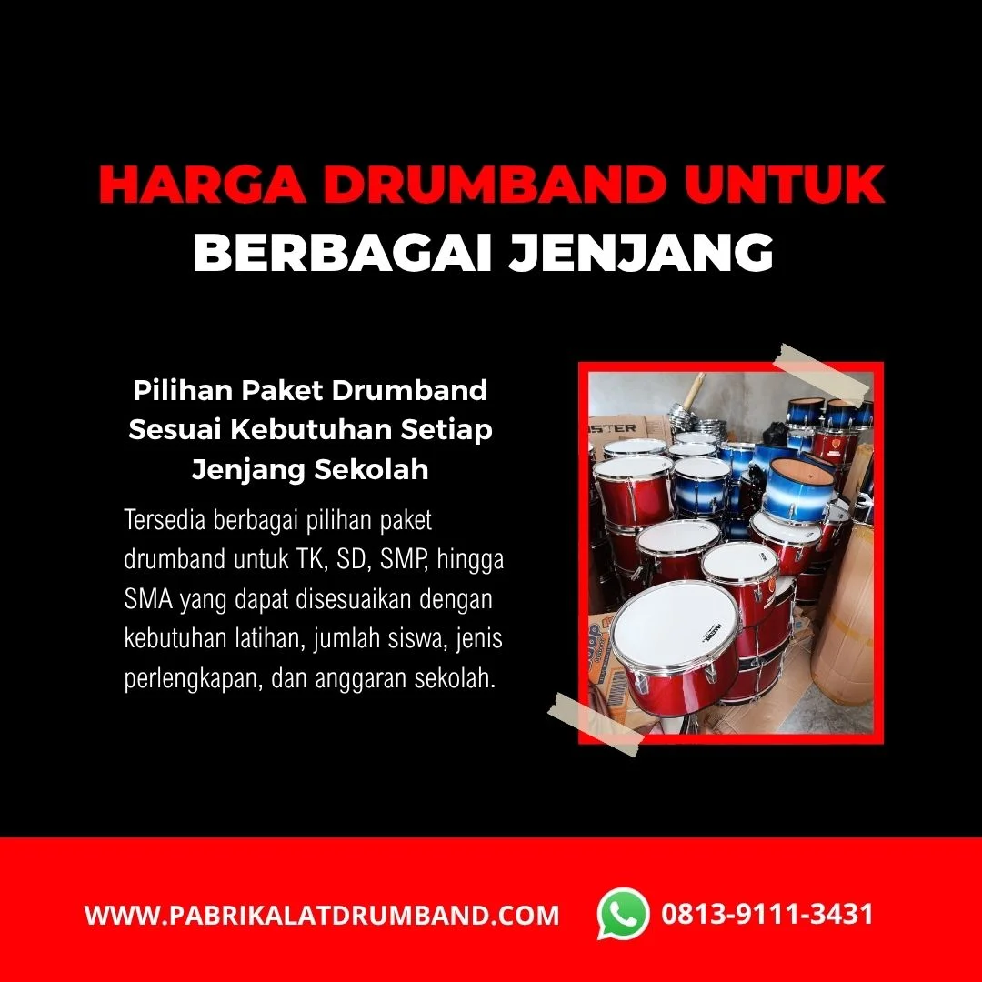 Harga drumband untuk TK SD SMP dan SMA dengan paket lengkap