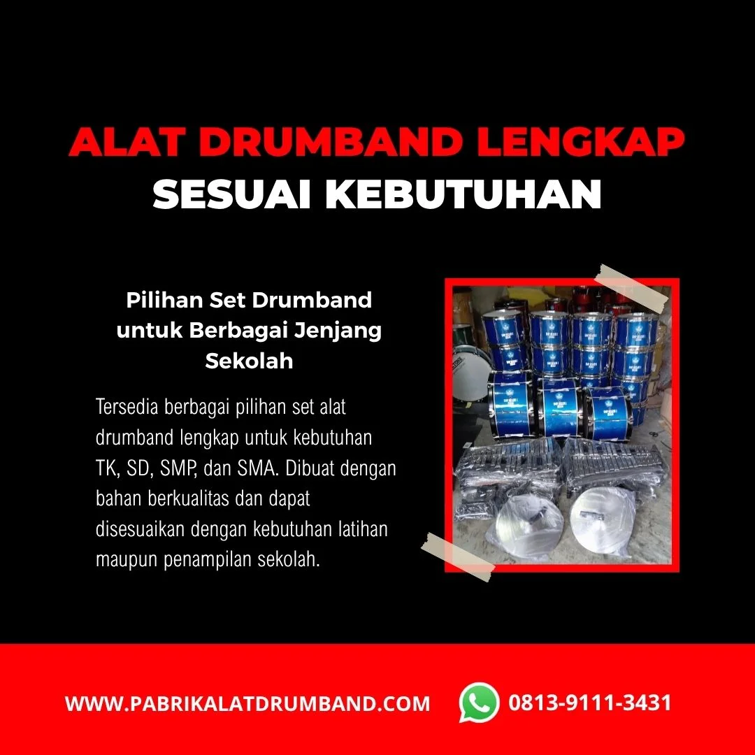 Jual alat drumband lengkap untuk sekolah TK hingga SMA