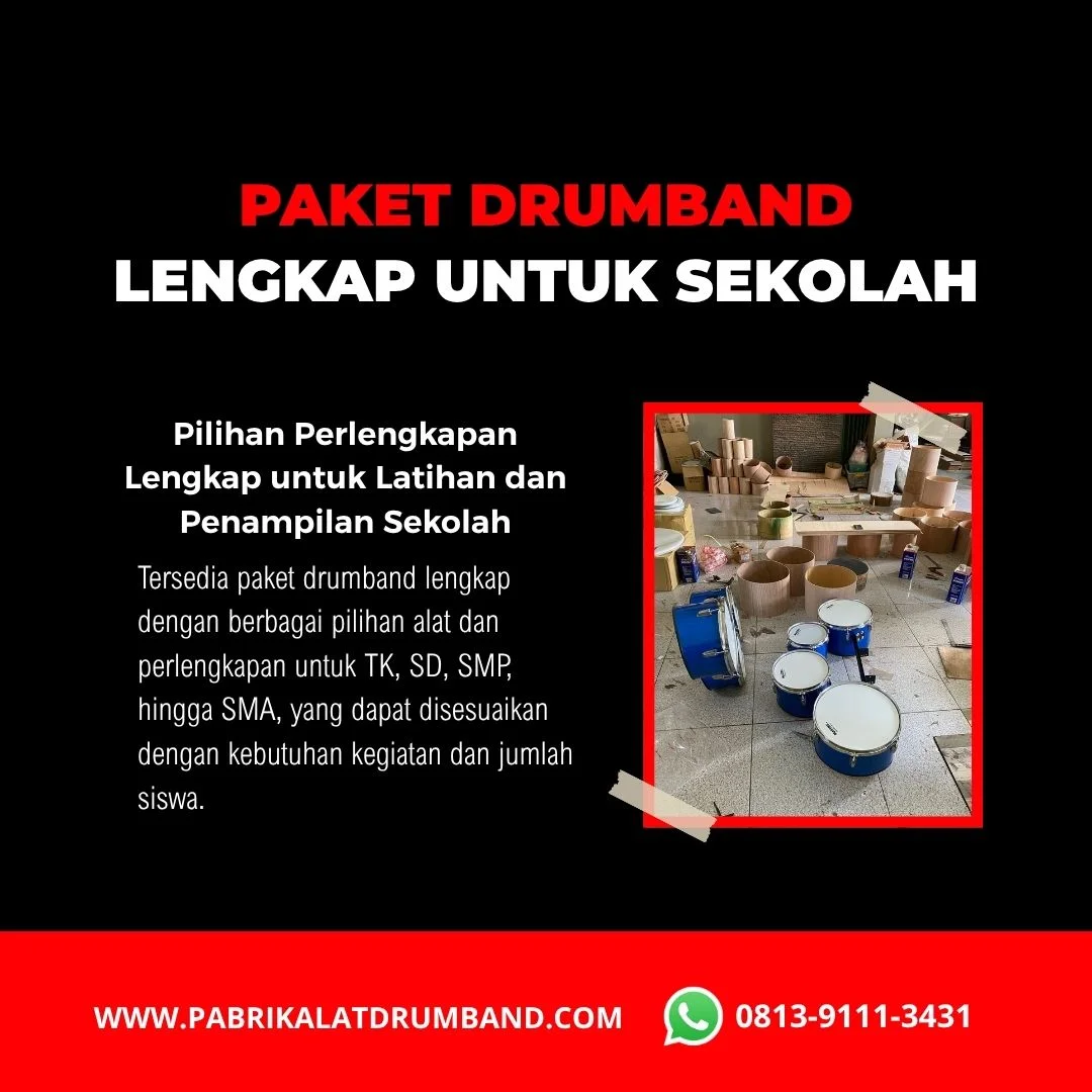 Paket drumband lengkap untuk sekolah TK SD SMP dan SMA