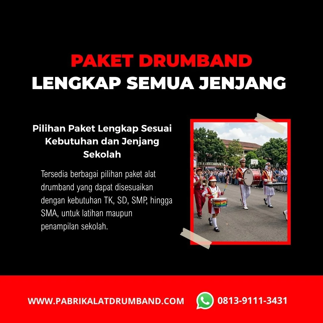 Paket drumband untuk sekolah TK SD SMP dan SMA