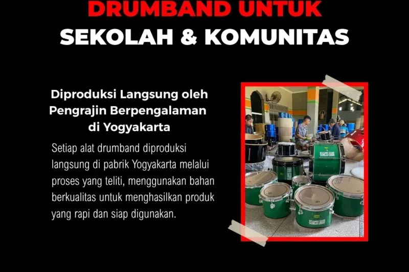 Produksi alat drumband berkualitas di pabrik Yogyakarta