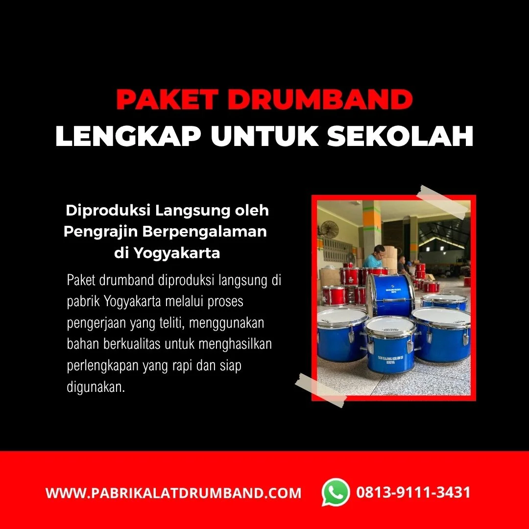 Produksi paket drumband berkualitas di pabrik Yogyakarta