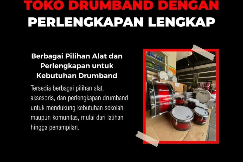 Toko drumband dengan perlengkapan lengkap untuk TK hingga SMA