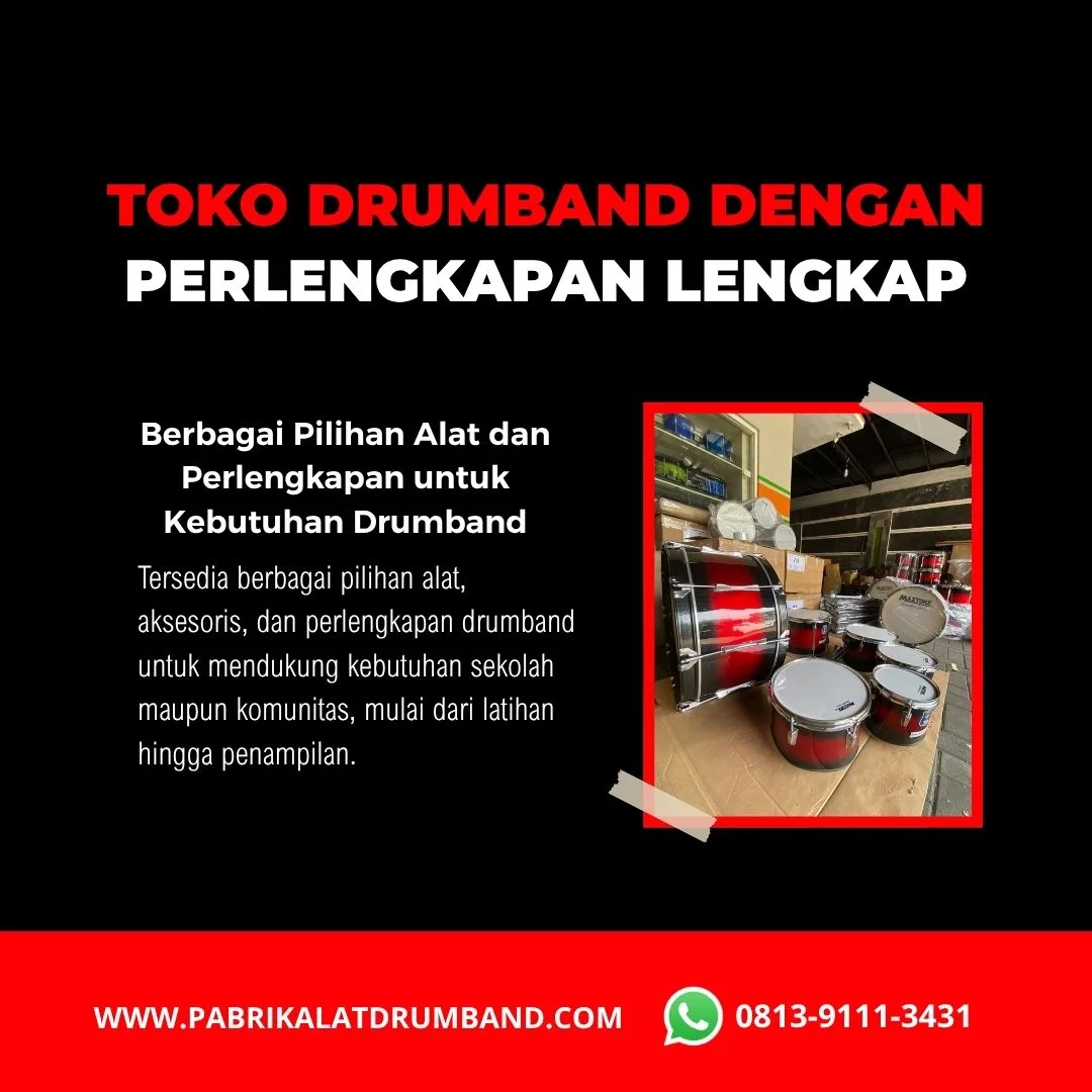 Toko drumband dengan perlengkapan lengkap untuk TK hingga SMA
