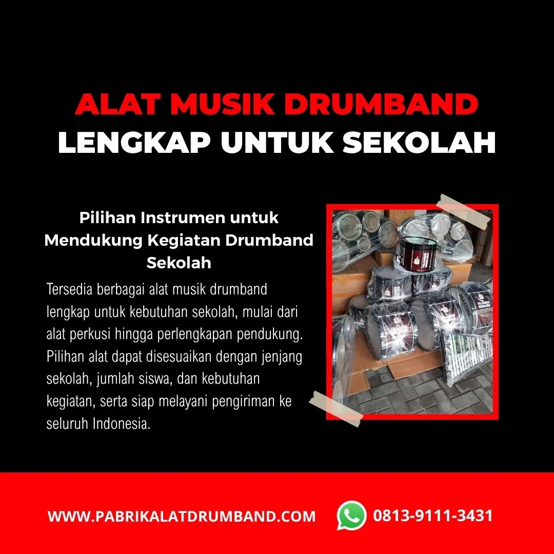 Alat musik drumband lengkap untuk sekolah