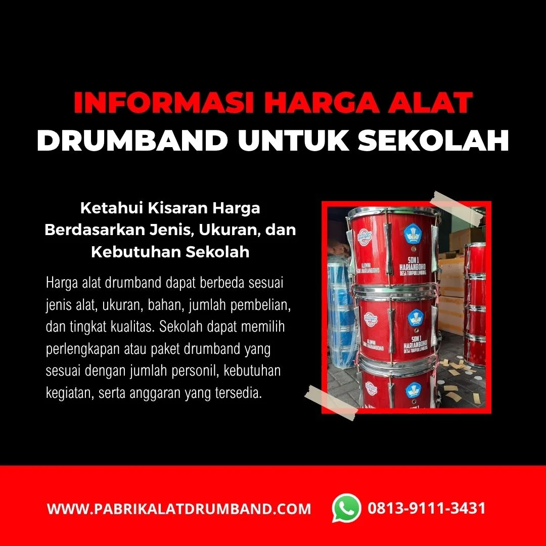 Daftar harga alat drumband untuk TK SD SMP dan SMA