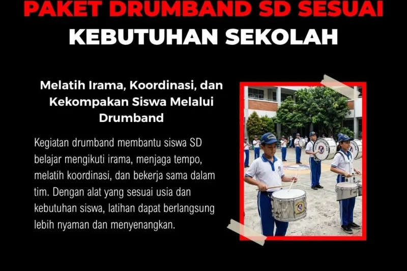 Kegiatan drumband siswa SD di sekolah