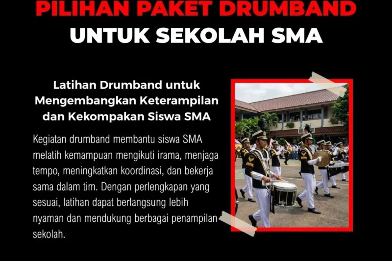 Kegiatan latihan drumband siswa SMA di sekolah