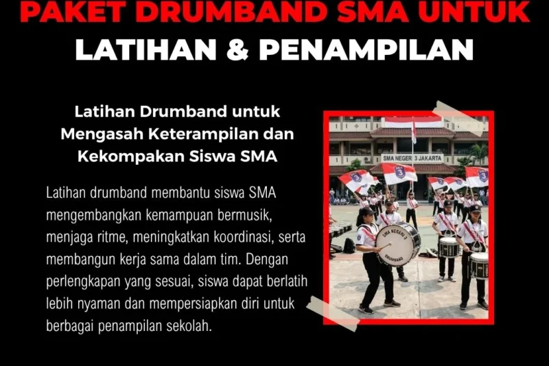 Kegiatan latihan drumband siswa SMA di sekolah
