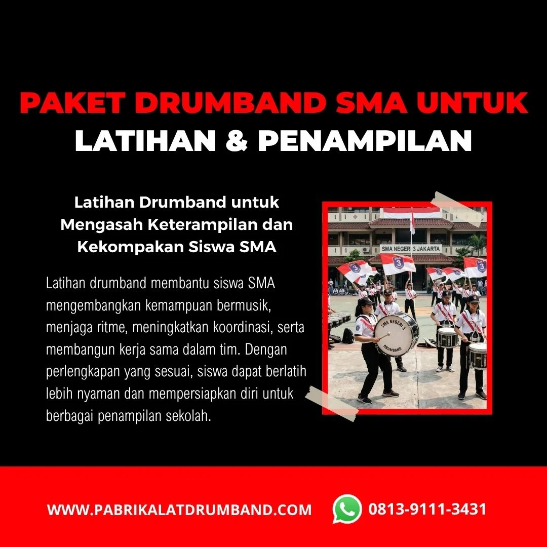 Kegiatan latihan drumband siswa SMA di sekolah