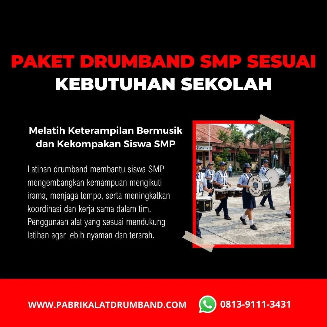 Kegiatan latihan drumband siswa SMP di sekolah