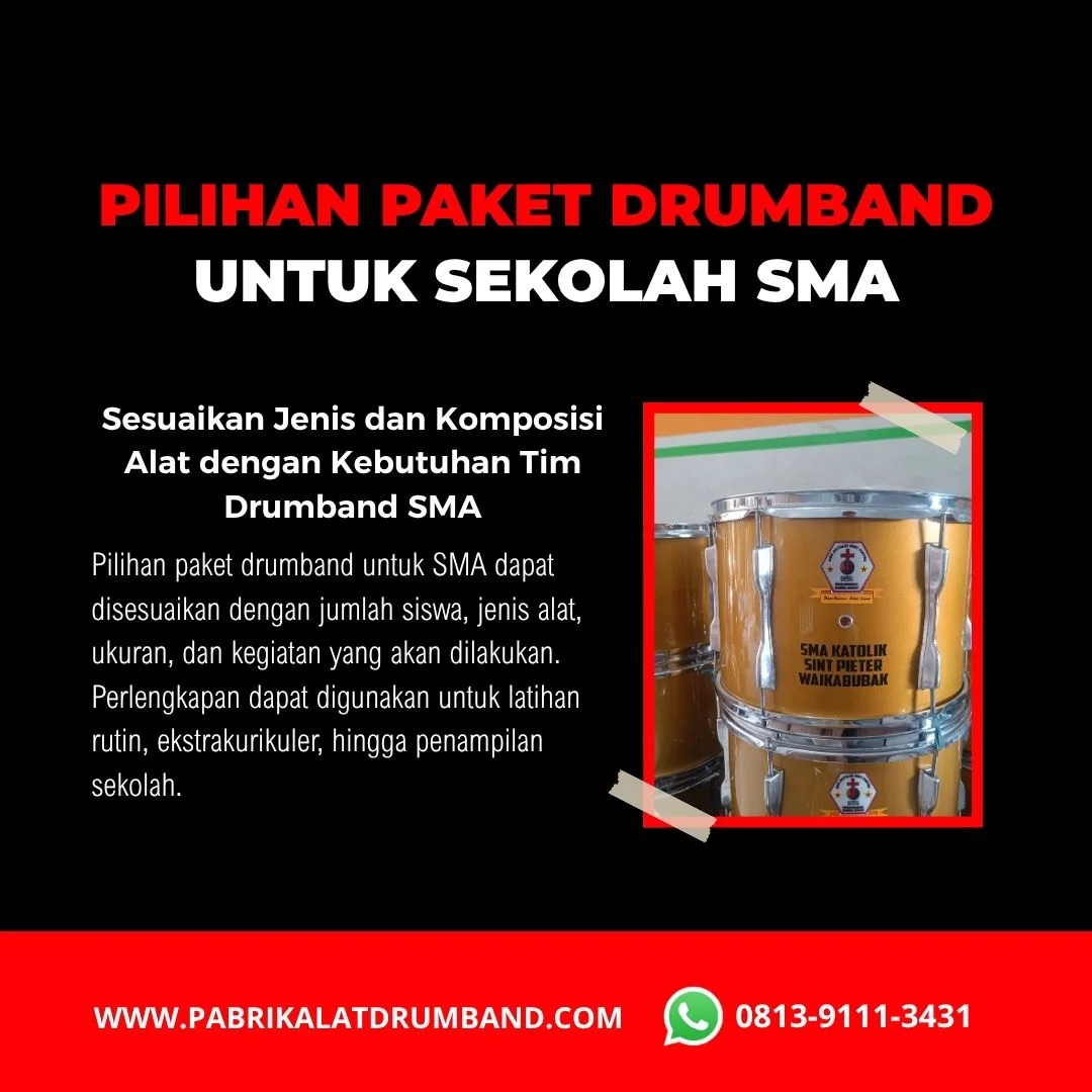 Paket drumband SMA lengkap untuk 41 personel