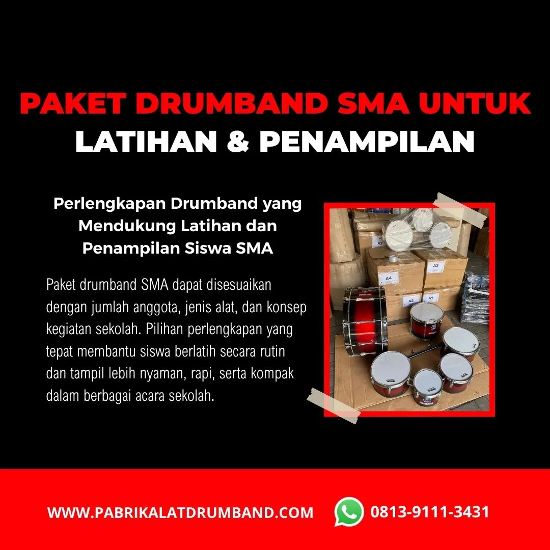 Paket drumband SMA lengkap untuk 41 personel