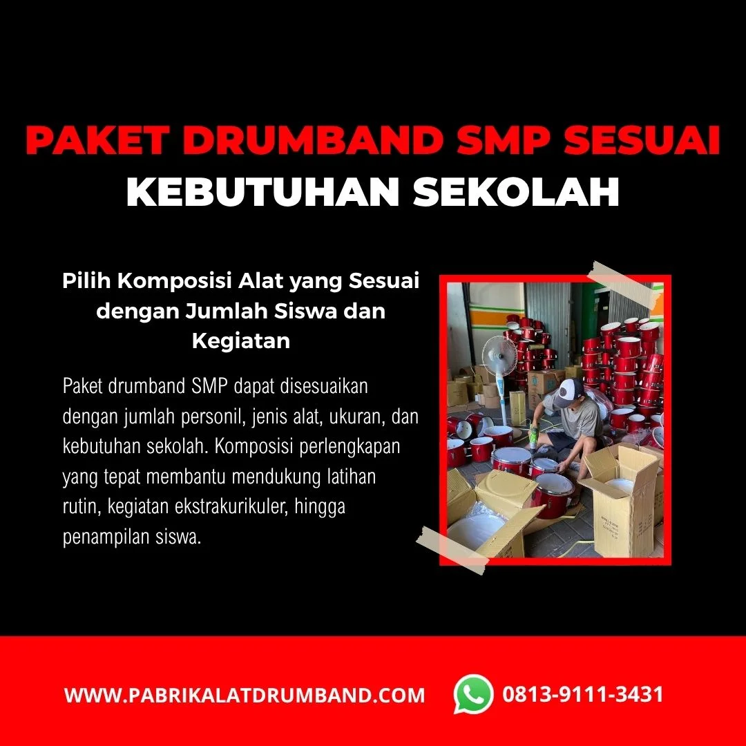 Paket drumband SMP lengkap untuk 41 personel
