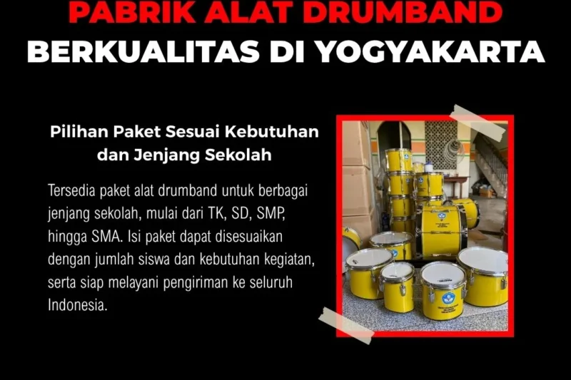 Paket alat drumband lengkap untuk sekolah TK hingga SMA
